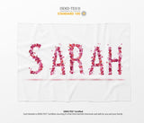 Personalised Name Pink Rose Petals Novelty Soft Fleece Mink Blanket Gift Decor