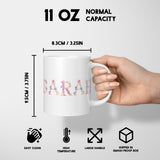 Personalised Pink Floral Alphabet Print Coffee Tea Mug Coaster Gift Him Her Girl
