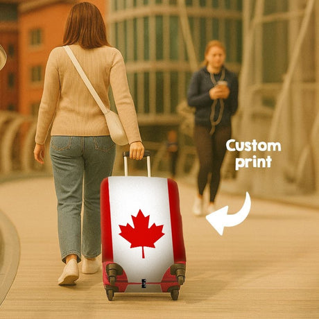 Canada Flag Suitcase Cover Travel Gift Stretch Fit Luggage Protector Custom Made