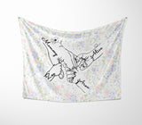 Mother's Day Custom Name Floral Soft Warm Fleece Memory Blanket Throw Decoration