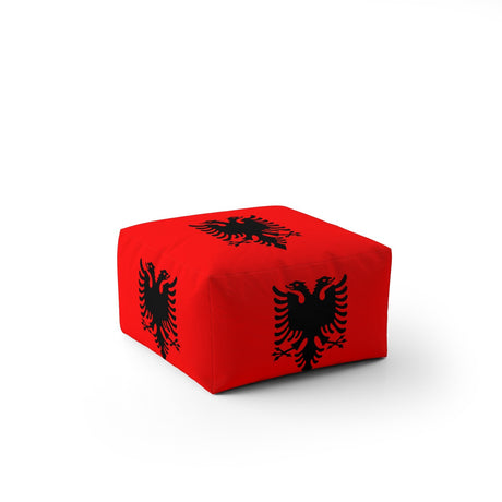 Albania Flag Patriotic Ottoman Filled Pouffe Footrest Washable Cover Custom Gift