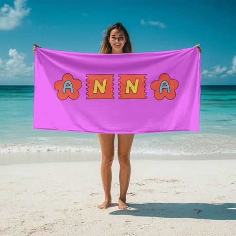 Personalised Ransom Note Cut Out Custom Colour Absorbent Beach Bath Sheet Towel