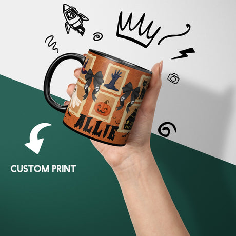 Halloween Spooky Personalised Custom Name Heat Sensitive Colour Changing Mug