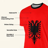 Albania Flag Custom All-Over Printed Unisex T-Shirt Top Patriotic Tee Cosy Gift