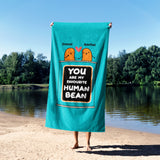 Personalised My Favourite Human Bean Name Cute Absorbent Beach Bath Sheet Towel