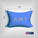 Personalised Name Diamond Gems Font Customised Printed Soft Pillowcase Pillow