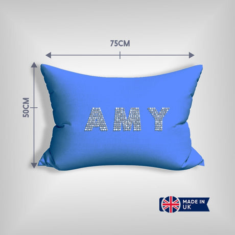 Personalised Name Diamond Gems Font Customised Printed Soft Pillowcase Pillow