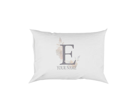 Personalised Misty Dusty Pastel Alphabet Floral Name Initial Letter Pillow Case
