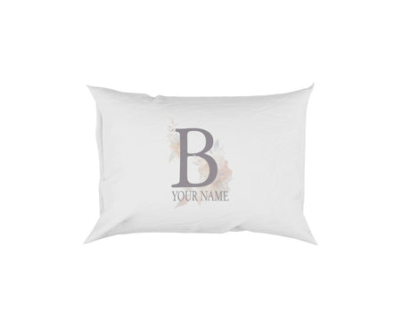 Personalised Misty Dusty Pastel Alphabet Floral Name Initial Letter Pillow Case