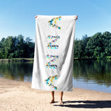 Personalised Confetti Handmade Custom Colour Absorbent Beach Bath Sheet Towel