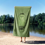 Superhero Personalised Name Custom Colour Kids Absorbent Beach Bath Sheet Towel