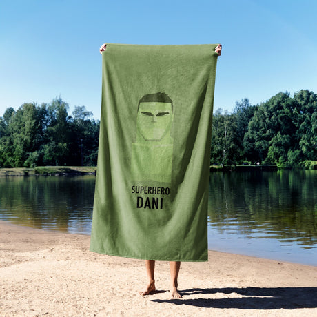 Superhero Personalised Name Custom Colour Kids Absorbent Beach Bath Sheet Towel
