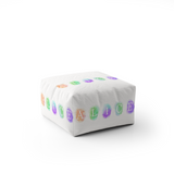 Personalised Watercolour Letters Any Colour Ottoman Filled Pouffe Washable Cover