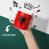 Albania Flag Patriotic Coffee Tea Mug Cup Set Coaster Home Gift Him Her Custom