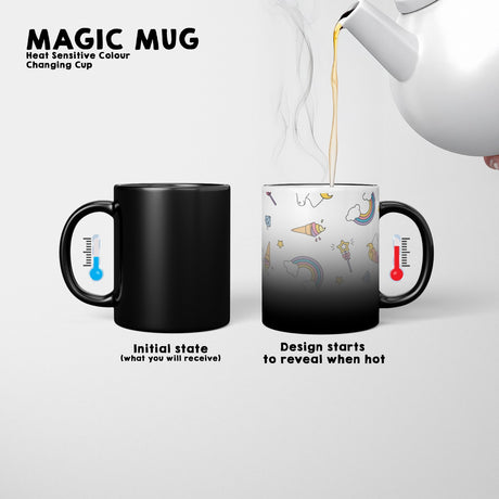 Personalised Unicorn Ice Cream Heat Sensitive Magic Colour Changing Novelty Mug