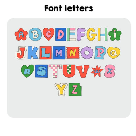 Personalised Ransom Note Cut Out Kids Font Ottoman Filled Pouffe Washable Cover