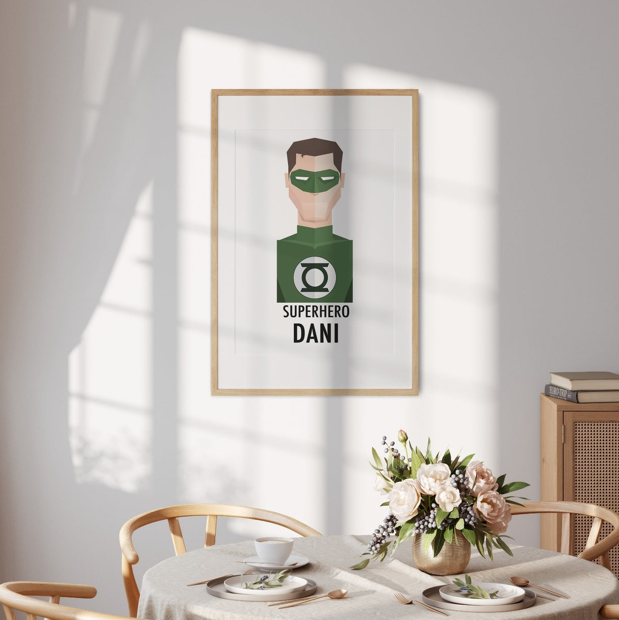 Custom Colour Personalised Superhero Name Wall Art Poster Print Decor