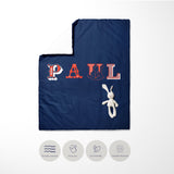 Personalised Name Vintage Ornament Font Toddler Cot Bed Duvet Cover + Pillowcase