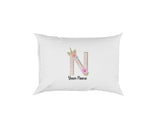 Personalised Unicorn Sparkly Kids Girls Monogram Alphabet Initial Letter Pillow