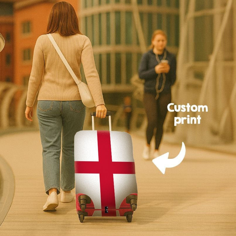 England Flag Custom Suitcase Cover Travel Gift Stretch Fit Luggage Protector