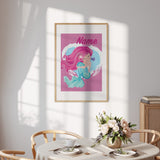 Personalised Custom Name Mermaid Wall Art Picture Poster Quantity Print Decor