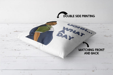 Harvey What A Day Custom Colour Rude Funny Novelty Square Filled Cushion Decor