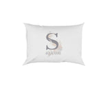 Personalised Misty Dusty Pastel Alphabet Floral Name Initial Letter Pillow Case