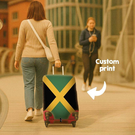 Jamaican Flag Custom Suitcase Cover Travel Gift Stretch Fit Luggage Protector