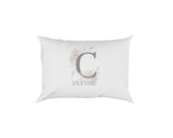 Personalised Misty Dusty Pastel Alphabet Floral Name Initial Letter Pillow Case