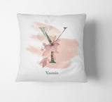 Personalised Gentle Blush Floral Pink Name Monogram Cushion Cover Case & Insert 