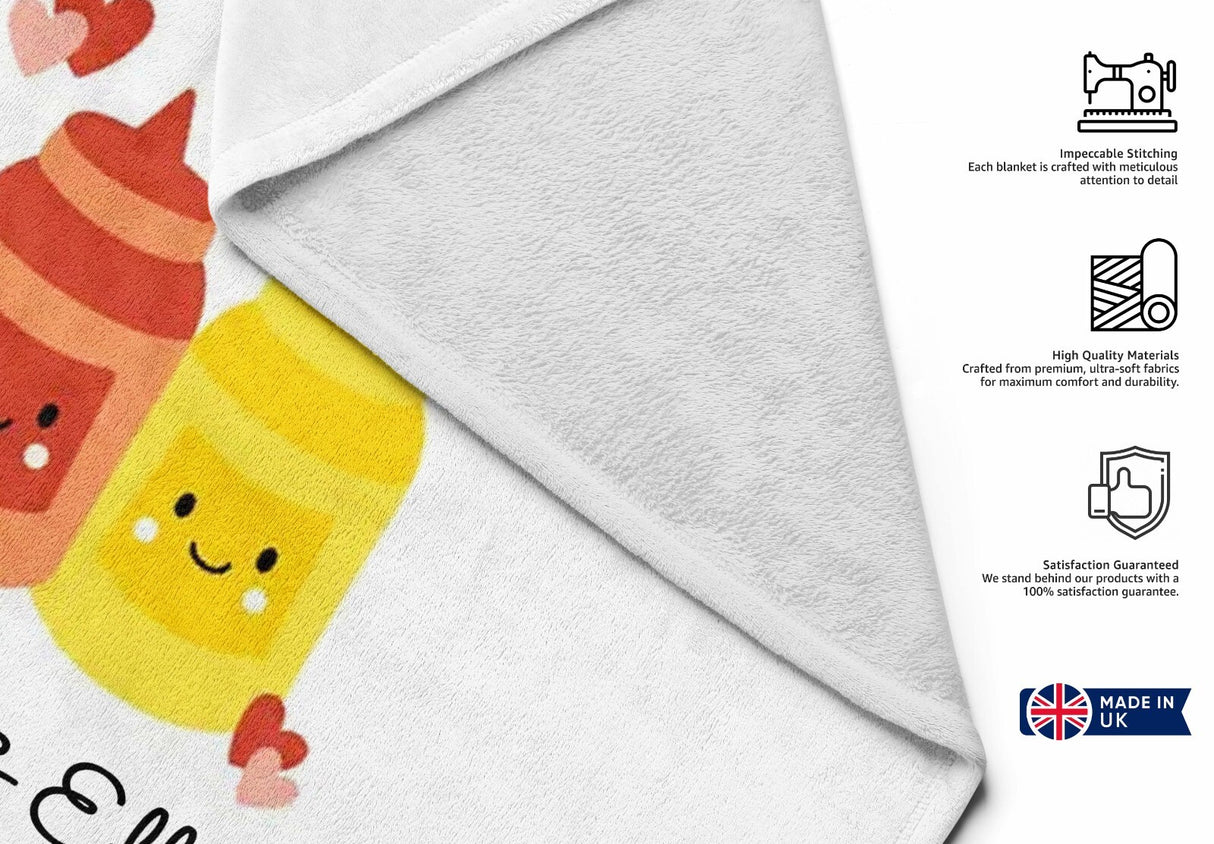 We Go Together Ketchup + Mustard Personalised Text Custom Beach Bath Sheet Towel