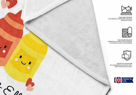 We Go Together Ketchup + Mustard Personalised Text Custom Beach Bath Sheet Towel
