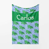 Personalised Custom Name Cartoon Baby Turtles Soft Fleece Blanket Decor Throw