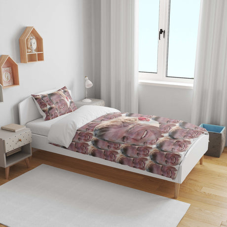 Funny Personalised Custom Photo Upload Collage Cot Bed Duvet Cover + Pillowcase