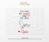You Have My Heart Personalised Name Valentines Love Fleece Mink Blanket Decor