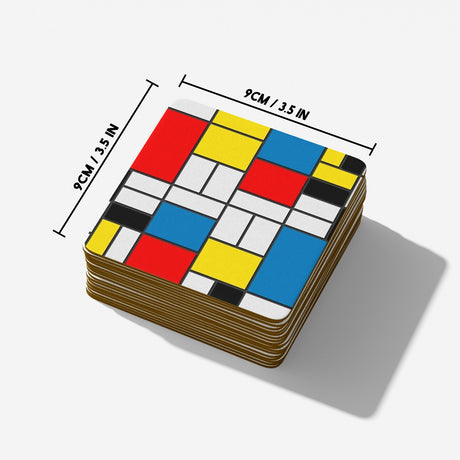 Piet Mondrian Painters Art Custom Coffee Tea Mug Coaster Set Option Gift Him Her