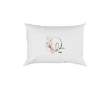 Personalised Your Name Gentle Botanical Blush Initial Letter Pillow Case Gift