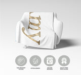 Personalised Name Vector Golden Alphabet Soft Fleece Mink Blanket Gift Decor