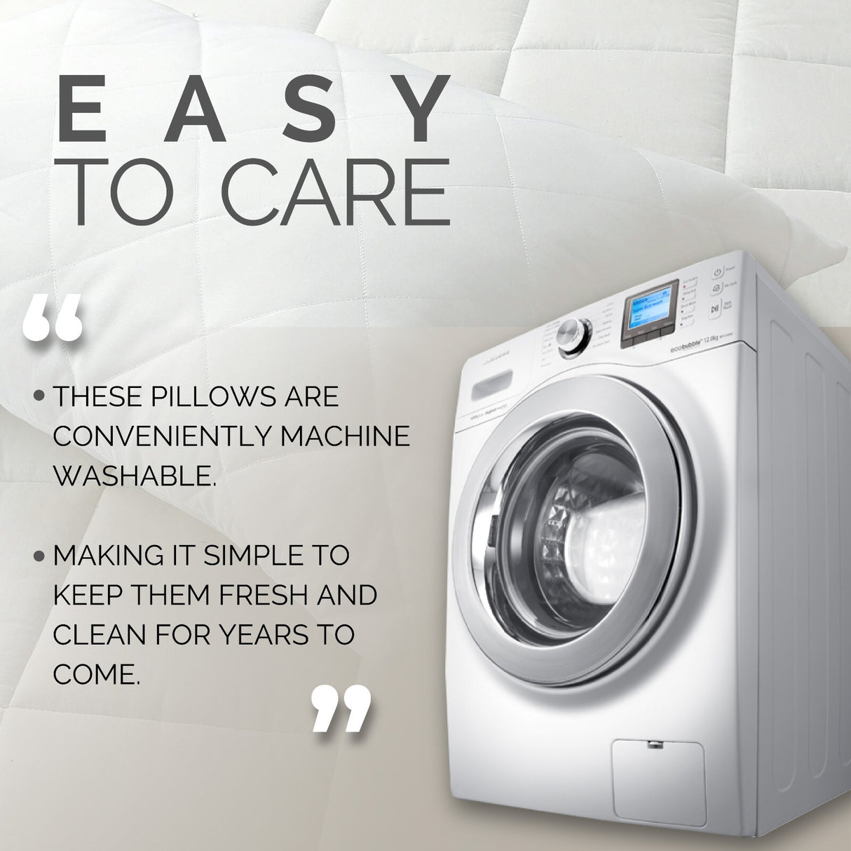 Pillows 2 Pack Hotel Quality Luxury Quilted Cover Anti-Allergy Premium Filled