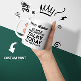 Not Very Talky Rude Cheeky Funny Gift Coffee Tea Mug Coaster + Option Him Her