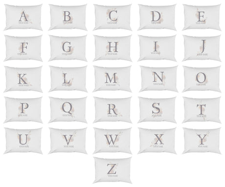 Personalised Misty Dusty Pastel Alphabet Floral Name Initial Letter Pillow Case