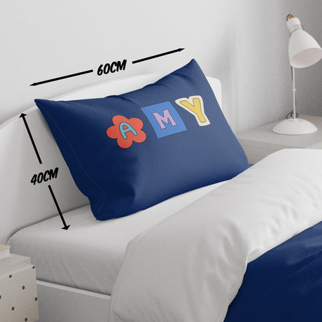 Personalised Name Ransom Note Cut Font Toddler Cot Bed Duvet Cover + Pillowcase