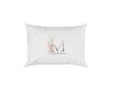 Personalised Your Name Gentle Botanical Blush Initial Letter Pillow Case Gift