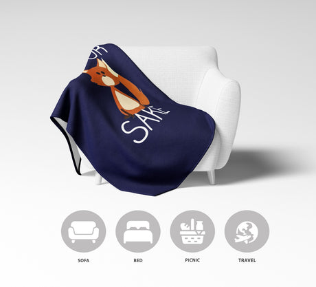 Oh For Fox Sake Saying Phrase Novelty Soft Warm Kids Fleece Blanket Decoration