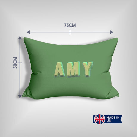 Personalised Any Name Bold Pixel 3D Customised Printed Soft Pillowcase Pillow