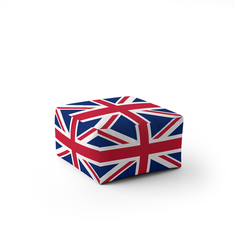 GB Flag Union Jack Flag Ottoman Filled Pouffe Footrest Decor Inc Washable Cover