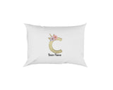 Personalised Unicorn Sparkly Kids Girls Monogram Alphabet Initial Letter Pillow