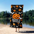 Spooky Season Halloween Pumpkin Custom Absorbent Beach Bath Sheet Towel Gift