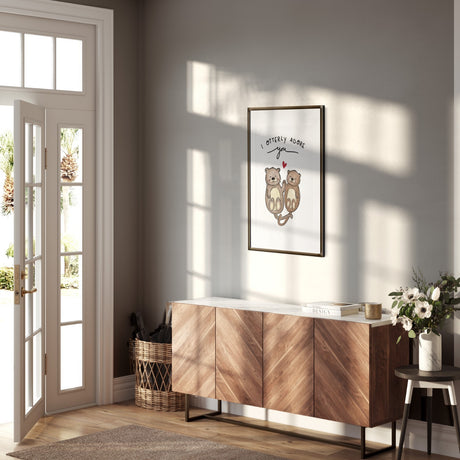 Personalised I Otterly Adore You Cheeky Funny Wall Art Colour Poster Decor