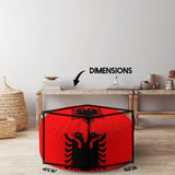 Albania Flag Patriotic Ottoman Filled Pouffe Footrest Washable Cover Custom Gift